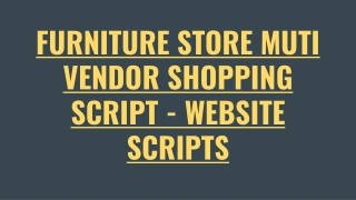 Furniture Store Multi Vendor Script - ScriptStore