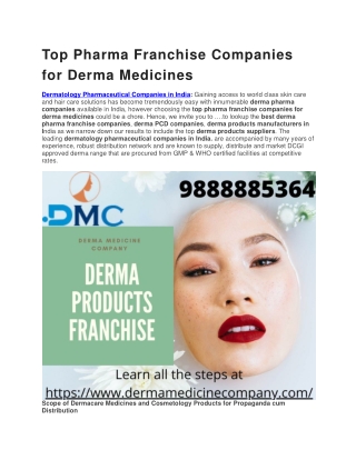 Top Pharma Franchise Companies for Derma Medicines-converted