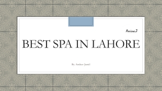 Best Spa in Lahore