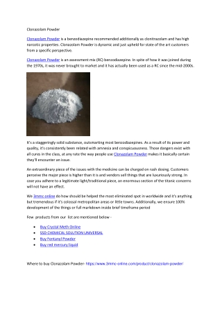 Clonazolam Powder