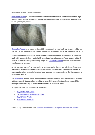 Clonazolam Powder^- 3mmc-online.com*