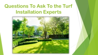 Questions To Ask To the Turf Installation Experts