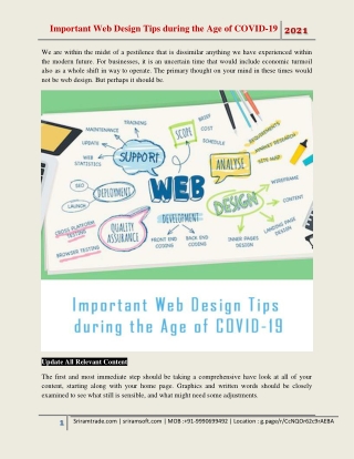 Important Web Design Tips during the Age of COVID-19