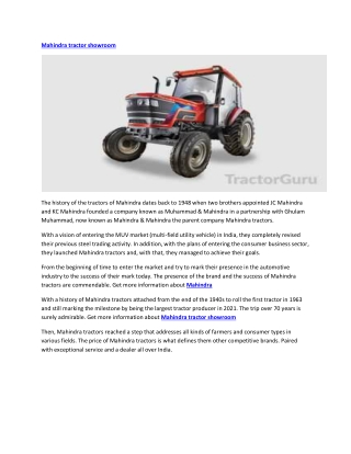 Mahindra Tractors_