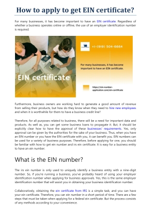 EIN certificate