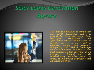 Solar Leads Generation Agency