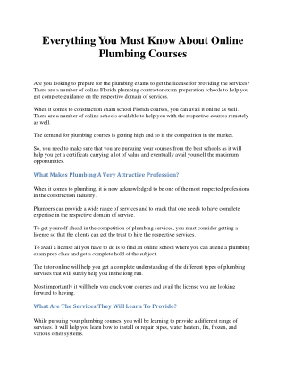Everything You Must Know About Online Plumbing Courses-converted