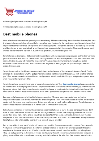 Best mobile phones