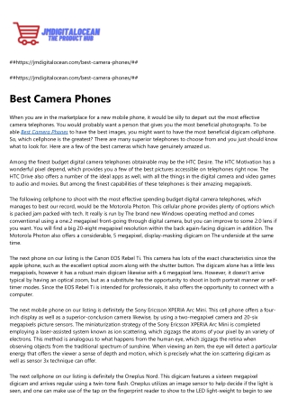 Best Camera Phones