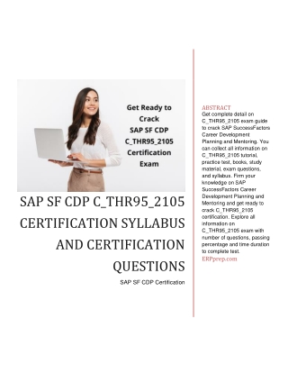 SAP SF CDP C_THR95_2105 Certification Syllabus and Certification Questions