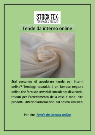 Tende da interno online