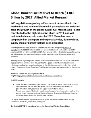 Bunker Fuel Market
