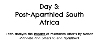 Post-Apartheid in South Africa