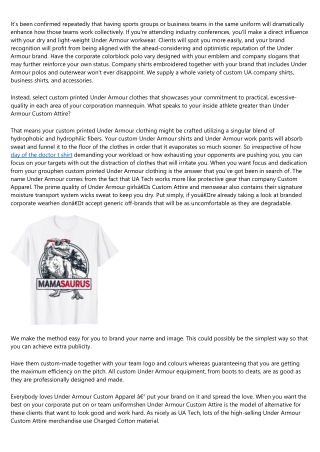 Custom Underneath Armour Shirts & Promotional Custom Attire With Company Emblem