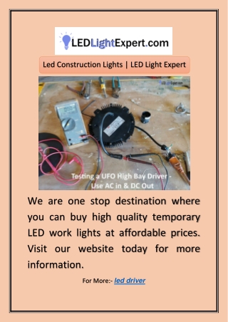 Led Construction Lights | LED Light Expert