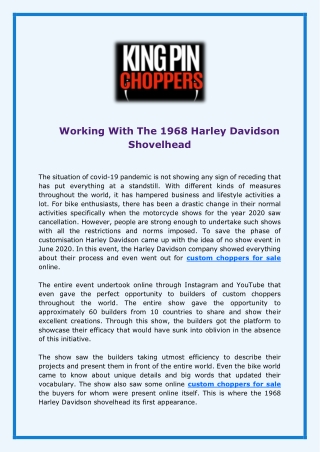 Working With The 1968 Harley Davidson Shovelhead