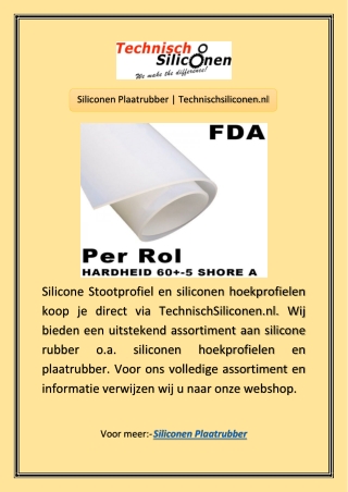 Siliconen Plaatrubber | Technischsiliconen.nl