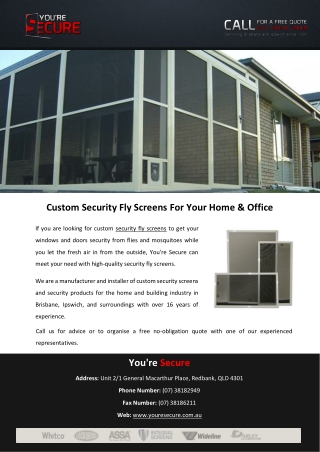 Custom Security Fly Screens For Your Home & Office