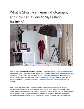 What Is Ghost Mannequin Photography and How Can It Benefit My Fashion Business