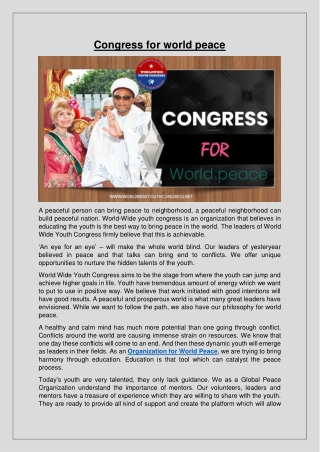 Congress for world peace