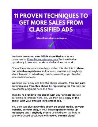 11 Proven Techniques To Get More Sales From Classified Ads