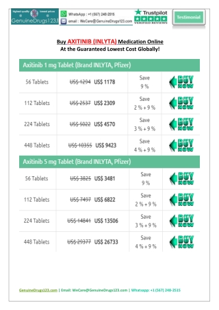 Axitinib Tablet  Package Insert Information