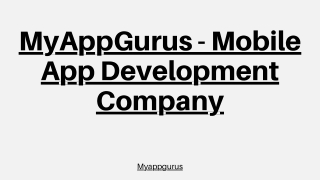 MyAppGurus - Mobile App Development Company