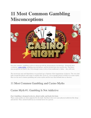 11 Most Common Gambling Misconceptions