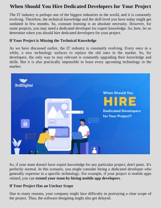 hire dedicated developers for your project