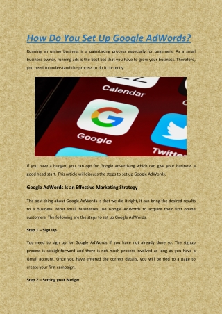 How Do You Set Up Google AdWords