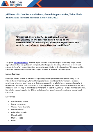 pH Meters Market