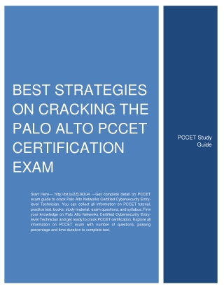 Best Strategies On Cracking the Palo Alto PCCET Certification Exam