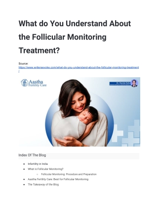 What do You Understand About the Follicular Monitoring Treatment
