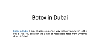 Botox in Dubai