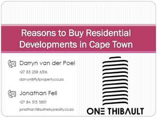 Reasons to Buy Residential Developments in Cape Town