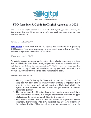 SEO Reseller A Guide for Digital Agencies in 2021