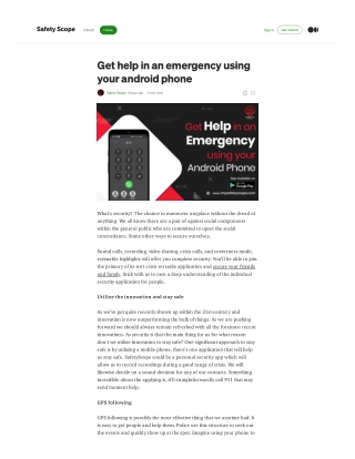 Get help in an emergency using your android phone