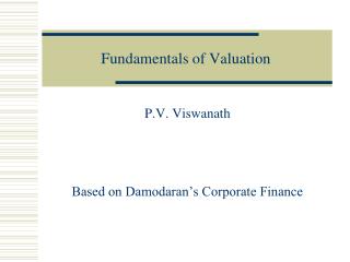 Fundamentals of Valuation