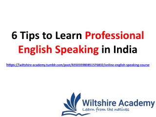 6 Tips to Learn Professional English Speaking in India