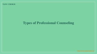 Types of Professional Counseling