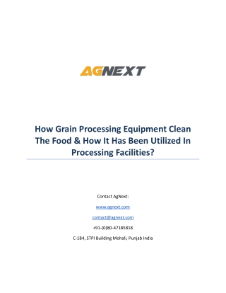 How Does Grain Processing Equipment Clean the Food