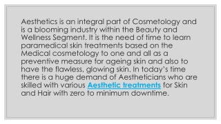 Aesthetics Treatments - A billion dollar Industry