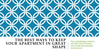 The Best Ways to Keep Your Apartment in Great Shape