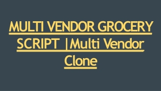 Best Multi Vendor Grocery Script - DOD IT Solutions