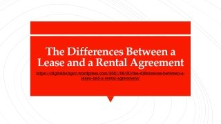 The Differences Between a Lease and a Rental Agreement