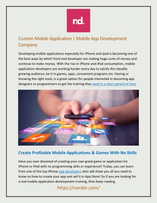 Custom Mobile Application | Mobile App Development Company