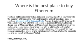 Where is the best place to buy Ethereum