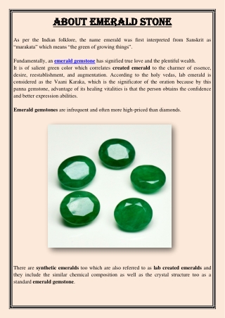 About Emerald Stone