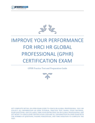 Improve Your Performance for HRCI HR Global Professional (GPHR) Certification Ex