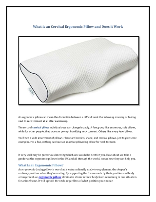 what is an cervical ergonomic pillow and does it work